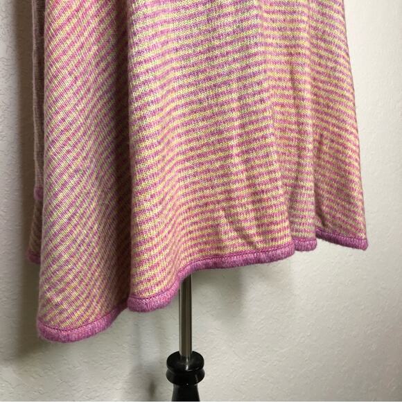 Cabi Harper pink tan striped open front cape sweater size One Size #4272 - Picture 13 of 16